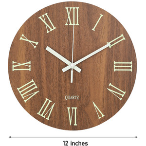 Luminous Silent Thin-Profile Wall Clock - Brown by Livingandhome