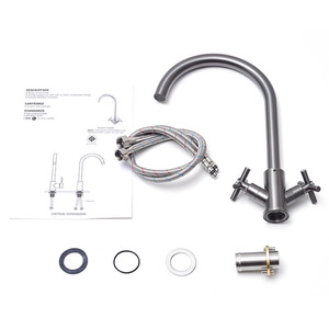 Stainless Steel Dual Handle Kitchen Tap by Livingandhome