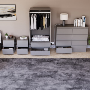 Denver Bedroom Set (2 Drawer Bedside(x2), 8 Drawer Chest, 2 Door Wardrobe) by Vida Designs