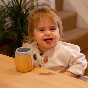 130ml Bamboo Baby Trainer Cup - Grey / 9.5cm by Tiny Dining