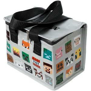 Minecraft Faces RPET Reusable Lunch Bag Cool Bag - Grey by Minecraft
