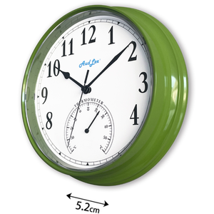 Tub Wall Clock with Thermometer - Green by Audlee