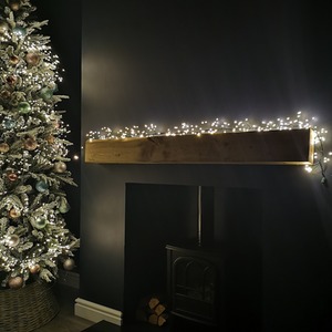 Warm LEDs Garland Wire Light Christmas Decoration with Timer - Warm White by Samuel Alexander