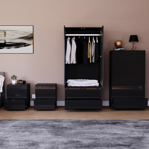 Vida Designs Glinton 4 Piece FSC Certified Bedroom Set- Black by Vida Designs