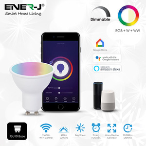 Smart WiFi GU10 LED Lamp 5W RGBWWW Dimmable - Neutral by EnerJ Smart