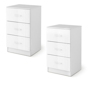 2 Pack Night Stand Storage Organizer - White by Costway