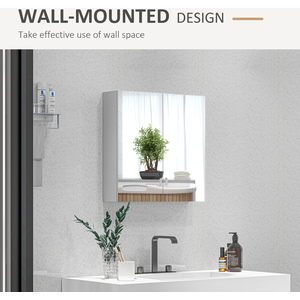 kleankin High Gloss Wall Mounted Bathroom Mirror Cabinet - High gloss by kleankin