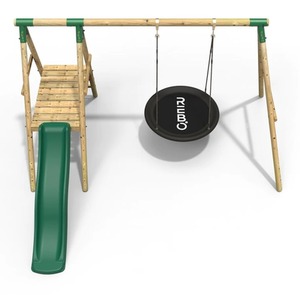 Wooden Swing Set with Slide by Rebo