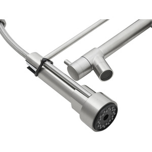 Kitchen Tap with Pot Filler and Pull-Down Spring Nozzle - Silver by Livingandhome