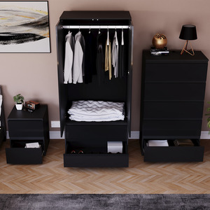 Vida Designs Glinton 3 Piece FSC Certified Bedroom Set - Black by Vida Designs