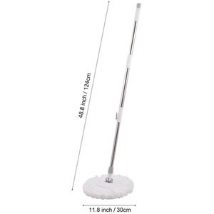 Livingandhome Spin Mop Bucket Set with 2 Extra Heads - Grey & White by Livingandhome