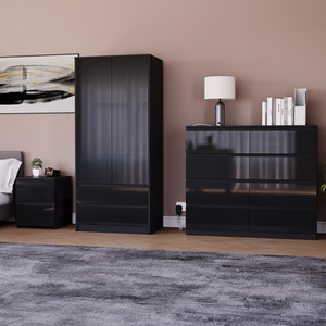 Vida Designs Glinton 3 Piece FSC Certified Bedroom Set - Black by Vida Designs