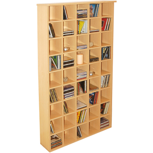 PIGEON HOLE - 585 CD Media Cubby Storage Shelves - Beech - Beech by Watsons