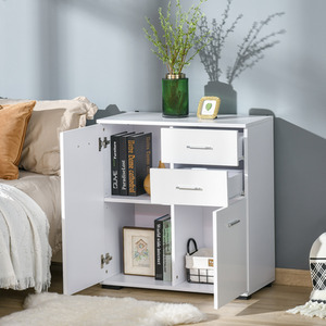 HOMCOM Modern High Gloss Sideboard - White by HOMCOM