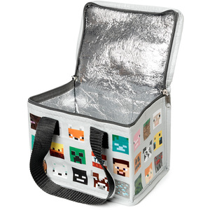 Minecraft Faces RPET Reusable Lunch Bag Cool Bag - Grey by Minecraft
