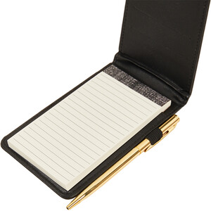 Tartan Notebook and Pen - Black and Grey