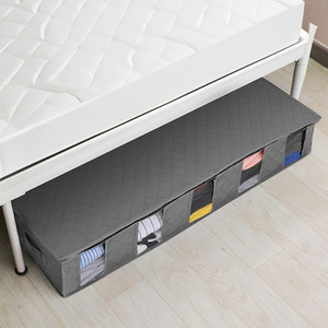 Non-woven Fabric Underbed Storage Bag with 5 Compartments - Grey by lifeideas