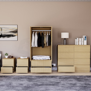 Denver Bedroom Set (2 Drawer Bedside(x2), 8 Drawer Chest, 2 Door Wardrobe) by Vida Designs