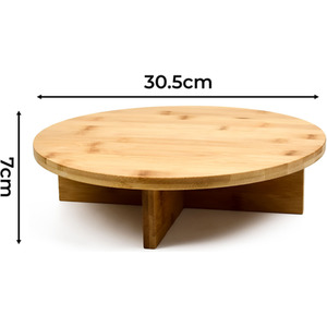 Contemporary Bamboo Round Cake Stand, 30.5cm - Bamboo by Maison Des Cadeaux