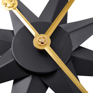 Metal Minimalist Roman Numerals Wall Clock - Black by Livingandhome