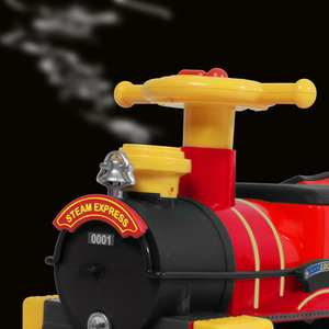 Steam Train 6 Volt with 4 x Straight and 4 x Curved Track Packs - Red by Rollplay