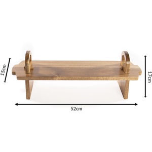 Acacia Wood Raised Serving Platter - Brown by Maison & White