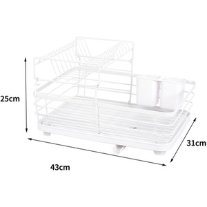 2 Layer Dish Plate Drain Board Rack Kitchen Cutlery Chopsticks Drying Holder - White by Livingandhome