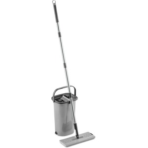 Essentials Flat Mop and Bucket - Grey by Ourhouse
