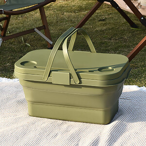 Folding Camping Basket - Green