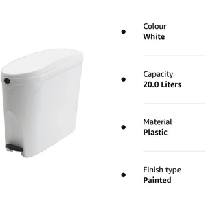 Sanitary Bin 20L Slimline for Female And Baby Hygiene - White / 20l by Supawash-Pro