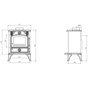 5KW Single Woodbuner Stove - Black by HEATSURE