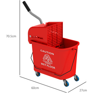 HOMCOM Mop Bucket with Wringer Wheels by HOMCOM