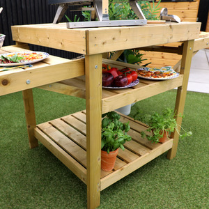 Wooden Pizza Oven BBQ Table Pressure Treated - Brown by Waltons