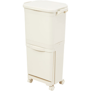 Lifeideas Kitchen Waste Sorting Bin with Wheels - Cream White / 38l / 30.5cm by lifeideas