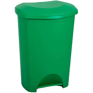 Rubbish Waste Recycling Green 50L Pedal Bin With Lid - Green by STORM TRADING GROUP