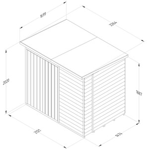 4LIFE Pent Shed 7x5 - Without Base / 0 / 2 / Installation Included by Forest Garden