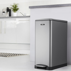 50L Dual Compartment Recycle Pedal Bin - Silver by Cooks Professional