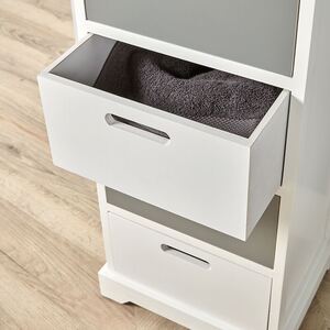Home Source Ullswater 5 Drawer Chest Storage Unit - WhiteGrey - White by Home Source