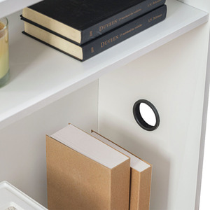 MADESA Gaming Computer Desk with 5 shelves - White by Madesa