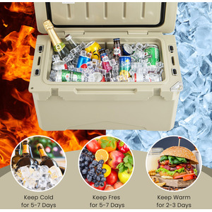 28L Rotomolded Cooler Insulated Portable Ice Chest by Costway