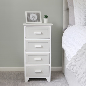 JVL Abingdon 4 Drawer Willow Storage Unit - Grey by JVL