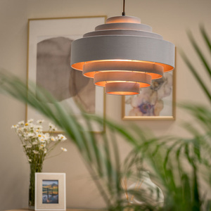 Sette Grey Ceiling Pendant Shade - Grey by ValueLights