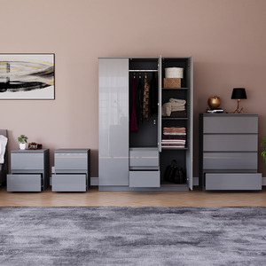 Vida Designs Glinton 4 Piece FSC Bedroom Set - Grey by Vida Designs