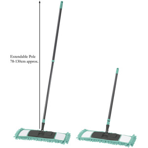 Turquoise Super-Absorbent Chenille Extendable Flat Floor Mop - Teal by JVL
