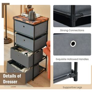 Chest of Drawers Storage Tower - Grey by Costway
