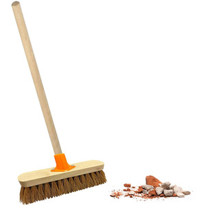 10 Inch Traditional Coco Sweeping Broom With Wooden Handle - Brown by STORM TRADING GROUP