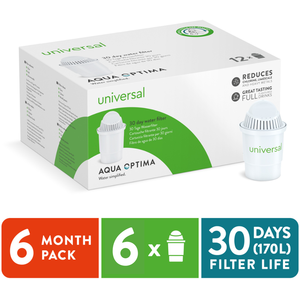 Universal Water Filter Cartridges Classic Style - White / 6 pack by Aqua Optima