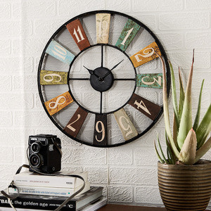 Arial Industrial Multi Colour Wall Clock - Multi by IH Design