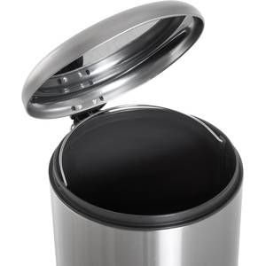 HOMCOM Foot Stainless Steel Metal Pedal Bin - Black and silver tone by HOMCOM