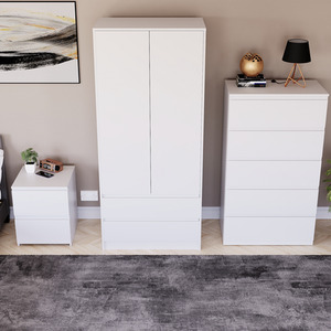 Denver Bedroom Set (2 Drawer Bedside, 5 Drawer Chest, 2 Door 2 Drawer Wardrobe) by Vida Designs